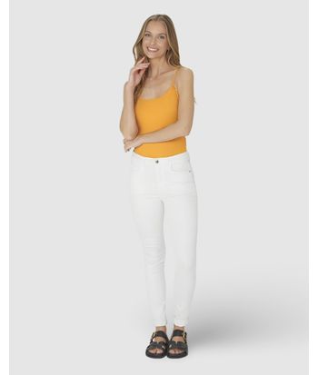 Regata Básica Feminina Decote Redondo Em Viscose Stretch