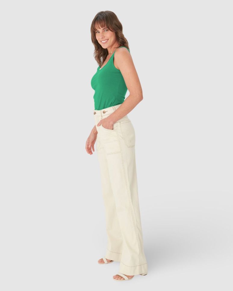 Regata Básica Feminina Decote U Em Algodão