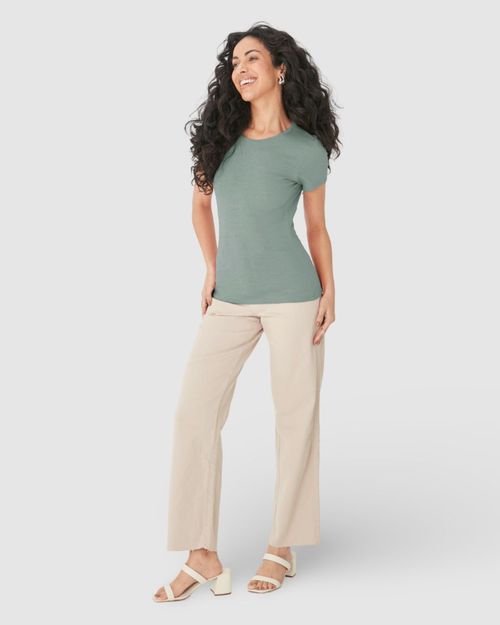 Blusa Básica Feminina Decote Redondo Em Algodão