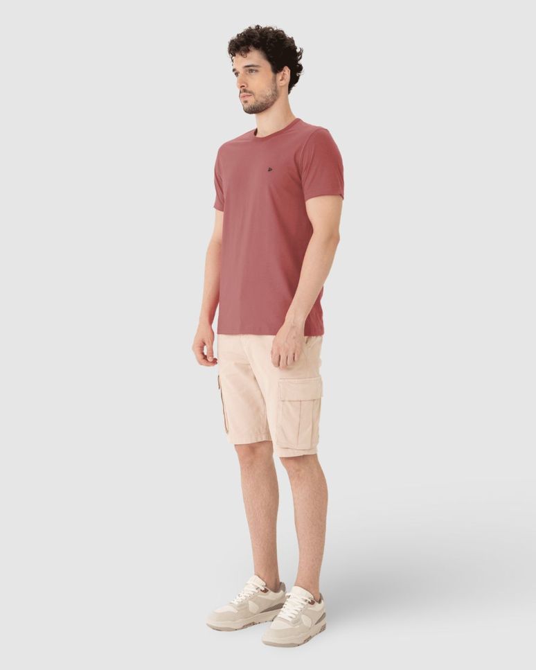 Camiseta Básica Masculina Slim Em Algodão