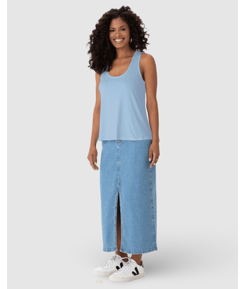 Regata Básica Feminina Decote U Em Viscose Stretch