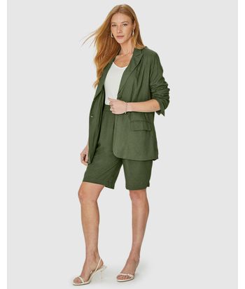 Blazer Feminino Com Bolso Frontal Em Viscolinho