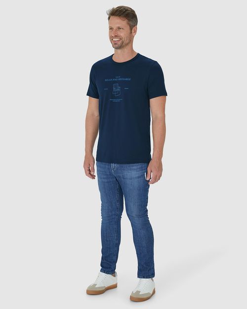 Camiseta Masculina Manga Curta Relax And Recharge Em Algodão