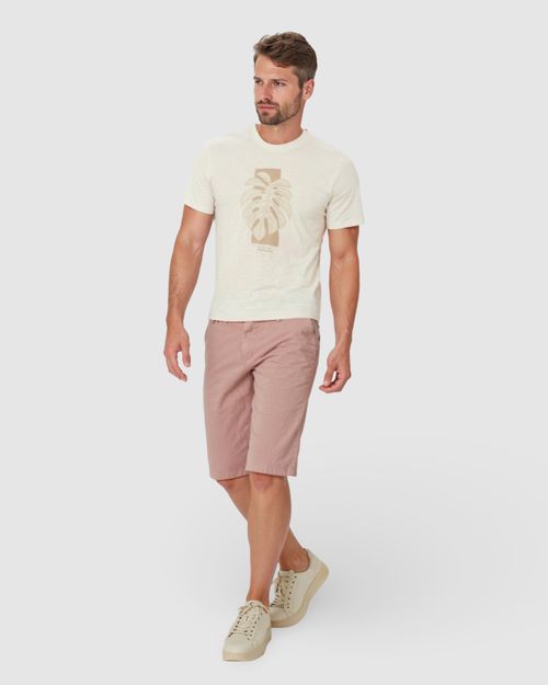 Bermuda Tradicional Masculina Em Sarja Com Elastano