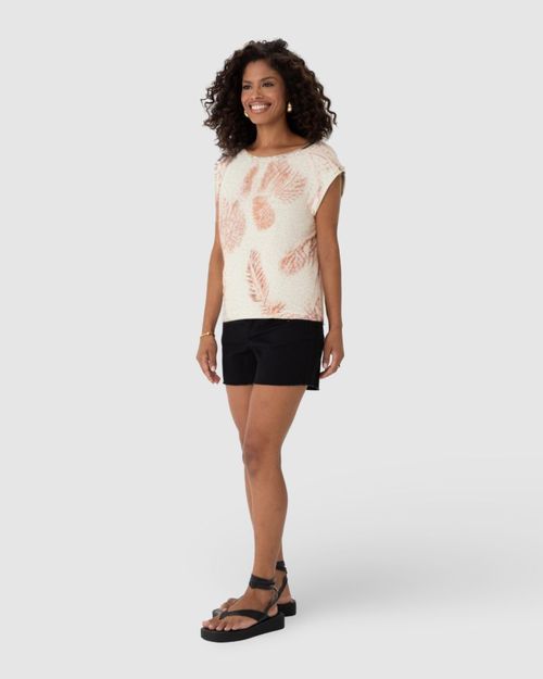 Blusa Feminina Decote Canoa Em Malha Viscolinho Stretch