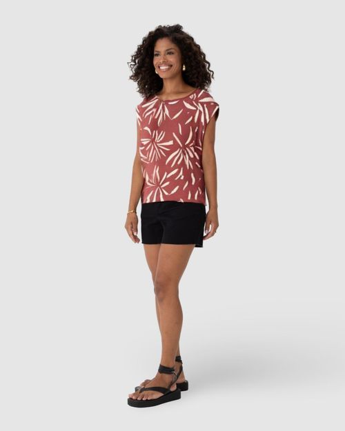 Blusa Feminina Decote Canoa Em Malha Viscolinho Stretch