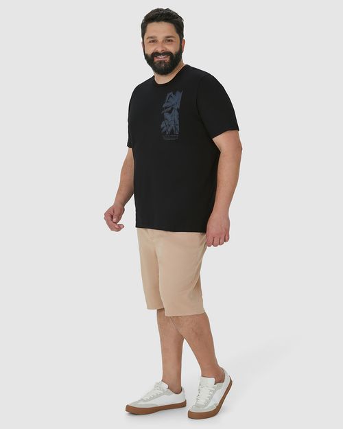 Camiseta Masculina Plus Size Estampa Peitoral Em Algodão