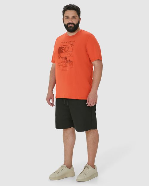 Camiseta Masculina Plus Size Time Machine Em Algodão