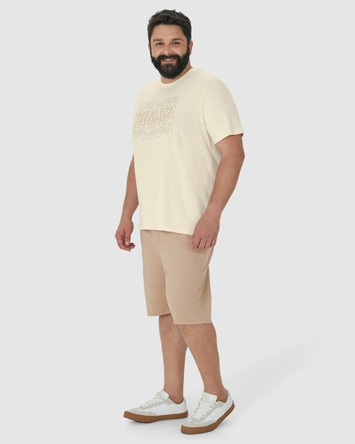 Camiseta Masculina Plus Size Spend Time Outdoors Em Malha Linho