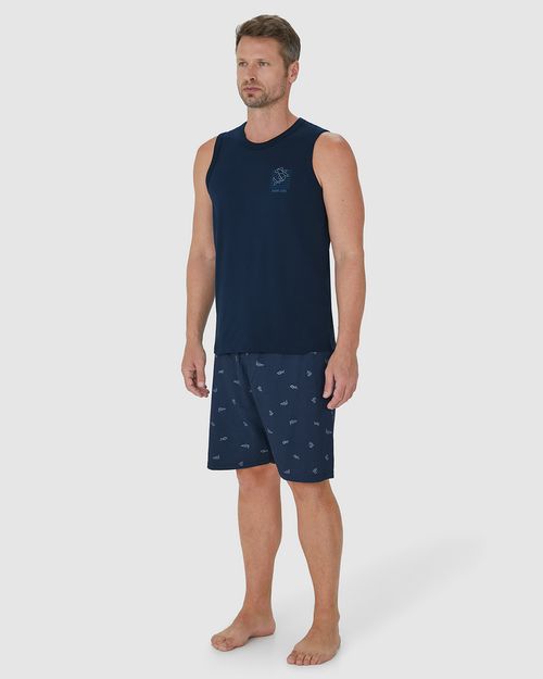 Pijama Masculino Shark Zone Em Algodão