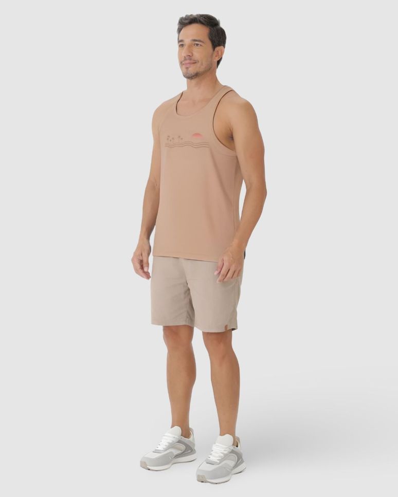 Regata Masculina Estampa Ilustrativa Em Algodão