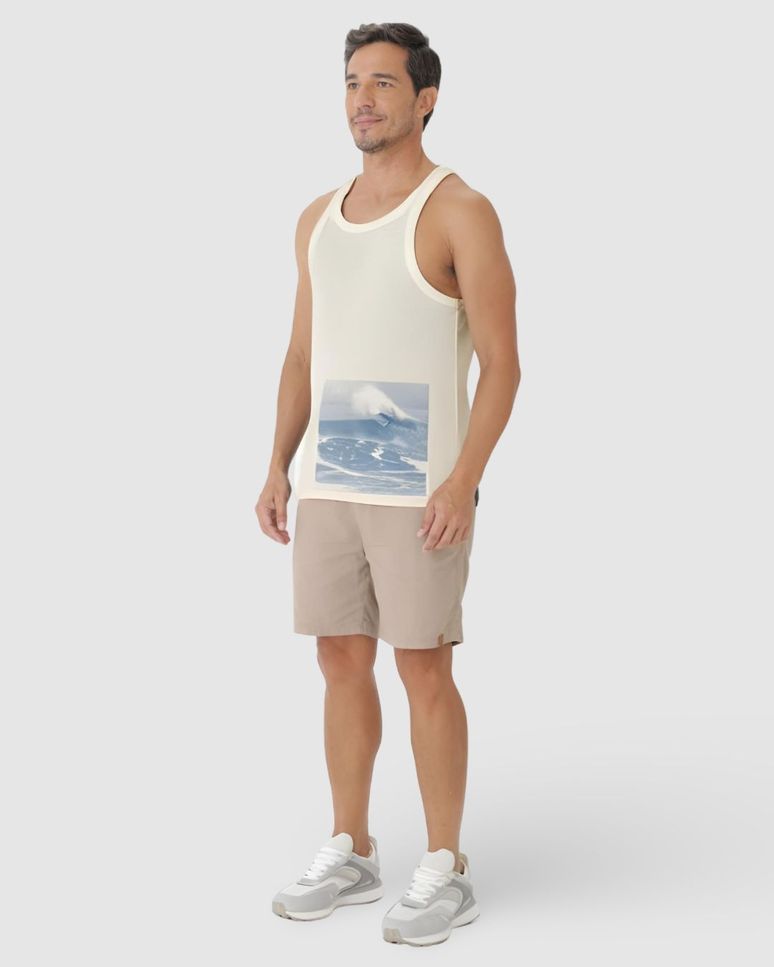 Regata Masculina Estampa Mar Em Algodão