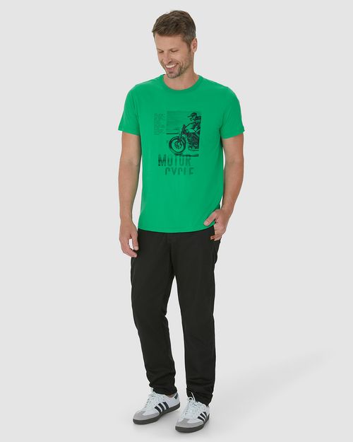 Camiseta Masculina Manga Curta Motor Cycle Em Algodão