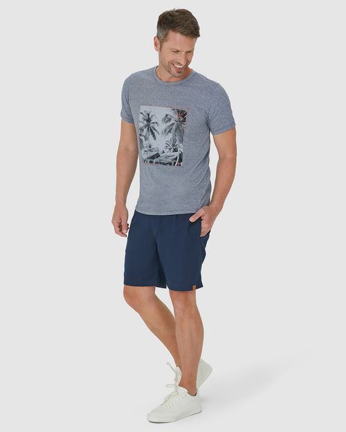 Camiseta Masculina Estampa Frontal Em Malha Fio A Fio