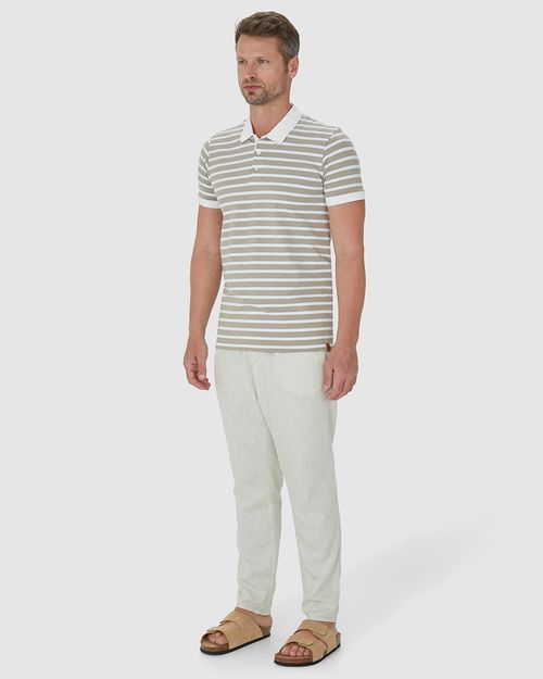 Camisa Polo Masculina Em Malha Listrada