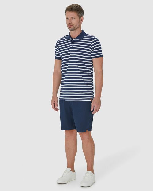Camisa Polo Masculina Em Malha Listrada