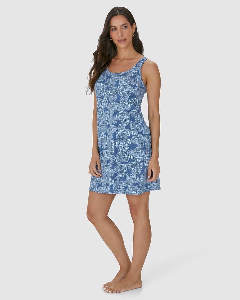 Camisola Feminina Estampa Corações Em Algodão