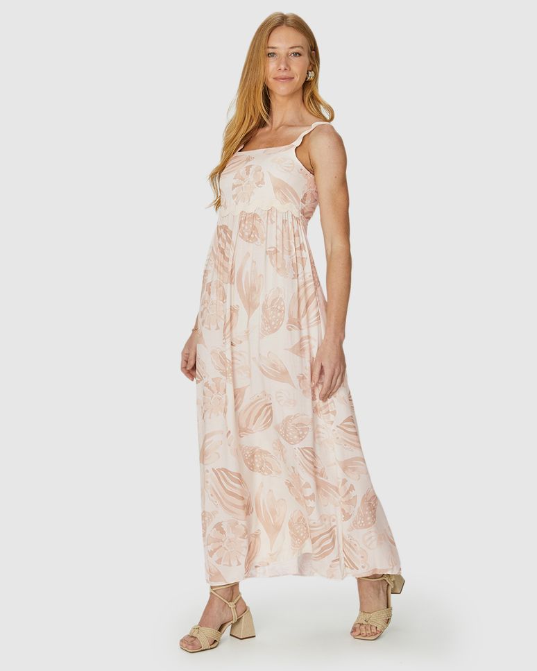 Vestido Longo Feminino Alça Sianinha Em Viscose