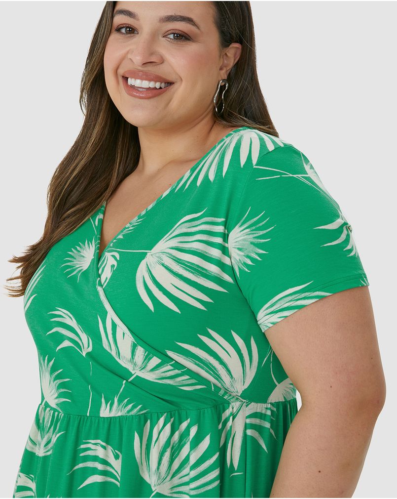 Vestido Malwee Plus Size Vestido Feminino Plus Size Transpassado