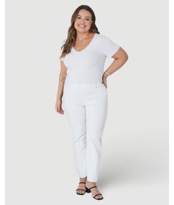 Calça Feminina Plus Size Skinny Em Flex Jeans