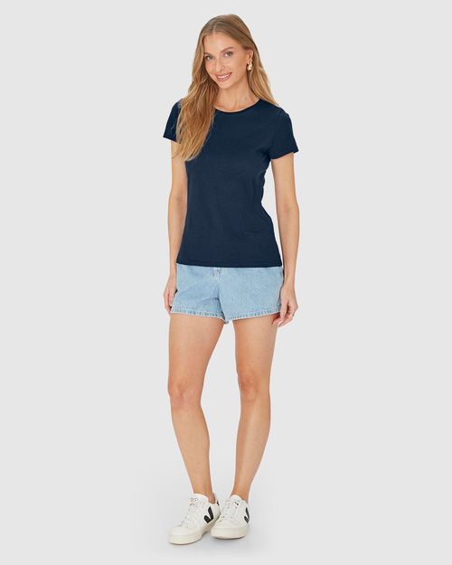 Blusa Básica Feminina Baby Look Em Algodão
