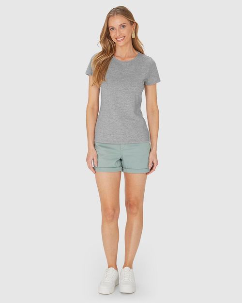 Blusa Básica Feminina Baby Look Em Algodão