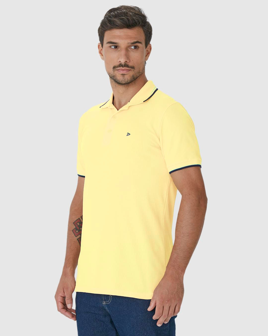 Camisa Polo Básica Masculina Em Piquet Premium AMARELO - Malwee