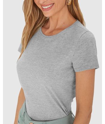 Blusa Básica Feminina Baby Look Em Algodão