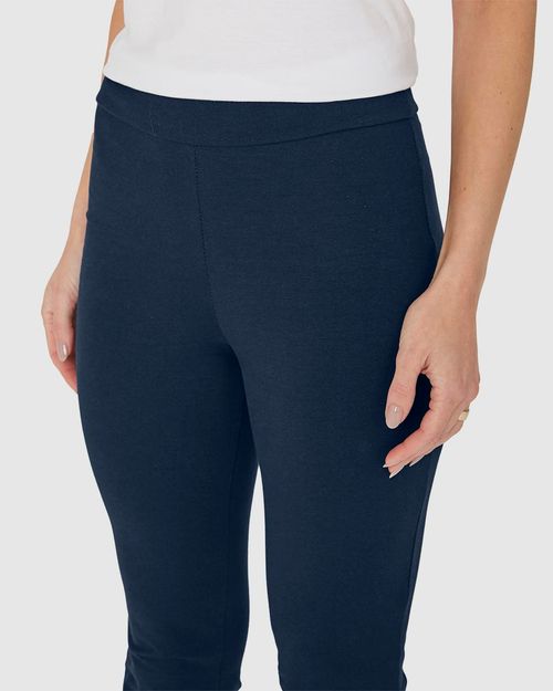 Calça Básica Feminina Flare Em Algodão