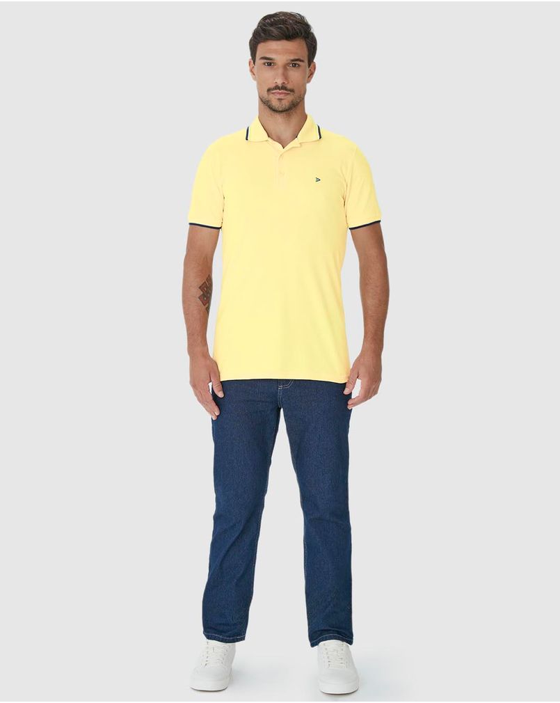 Camisa Polo Básica Masculina Em Piquet Premium AMARELO - Malwee