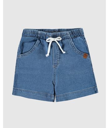 Shorts Infantil Menina Com Cadarço Em Jeans Moletom Malwee Kids