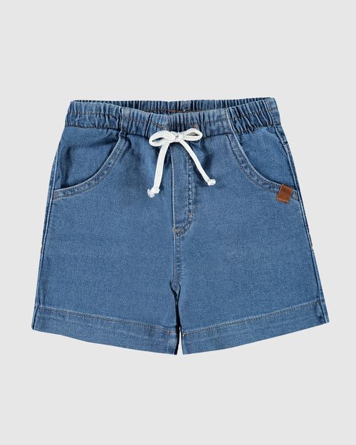 Shorts Infantil Menina Com Cadarço Em Jeans Moletom Malwee Kids