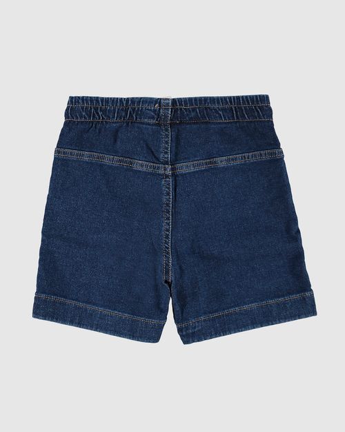 Shorts Infantil Menina Com Cadarço Em Jeans Moletom Malwee Kids