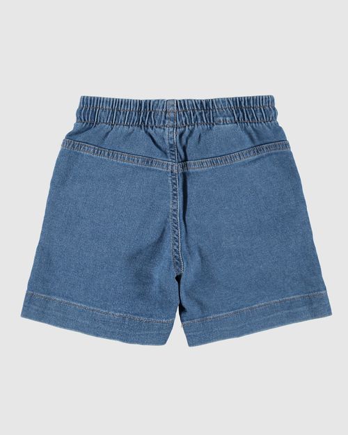 Shorts Infantil Menina Com Cadarço Em Jeans Moletom Malwee Kids