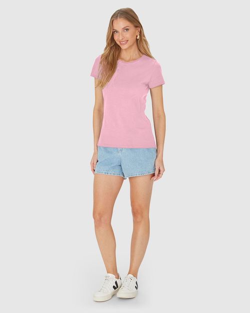 Blusa Básica Feminina Baby Look Em Algodão