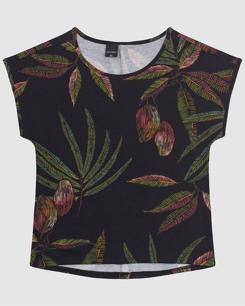 Blusa Feminina Estampada Manga Sem Cava Em Viscose Stretch