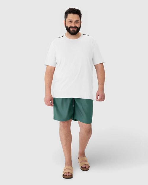 Shorts Masculino Plus Size Cós Com Cadarço Funcional Em Tafetá