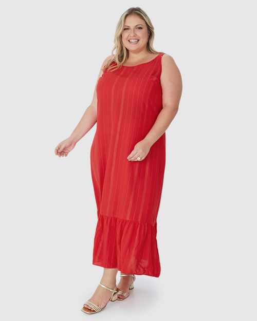 Vestido Midi Feminino Plus Size Em Viscose Lurex