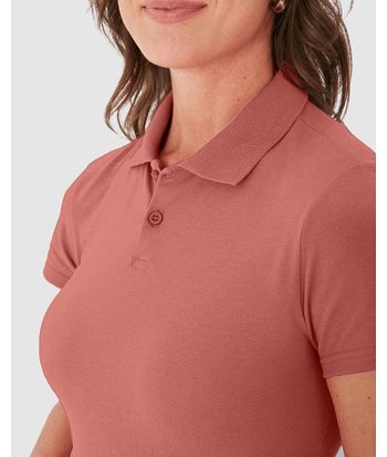 Blusa Polo Básica Feminina Com Peitilho Em Piquet Stretch