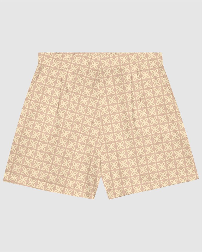 Shorts Feminino Plus Size Alfaiataria Em Viscolinho Texturizado