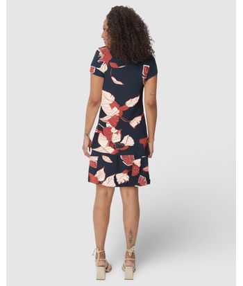 Vestido Feminino Evasê Estampado Em Malha Viscose Stretch