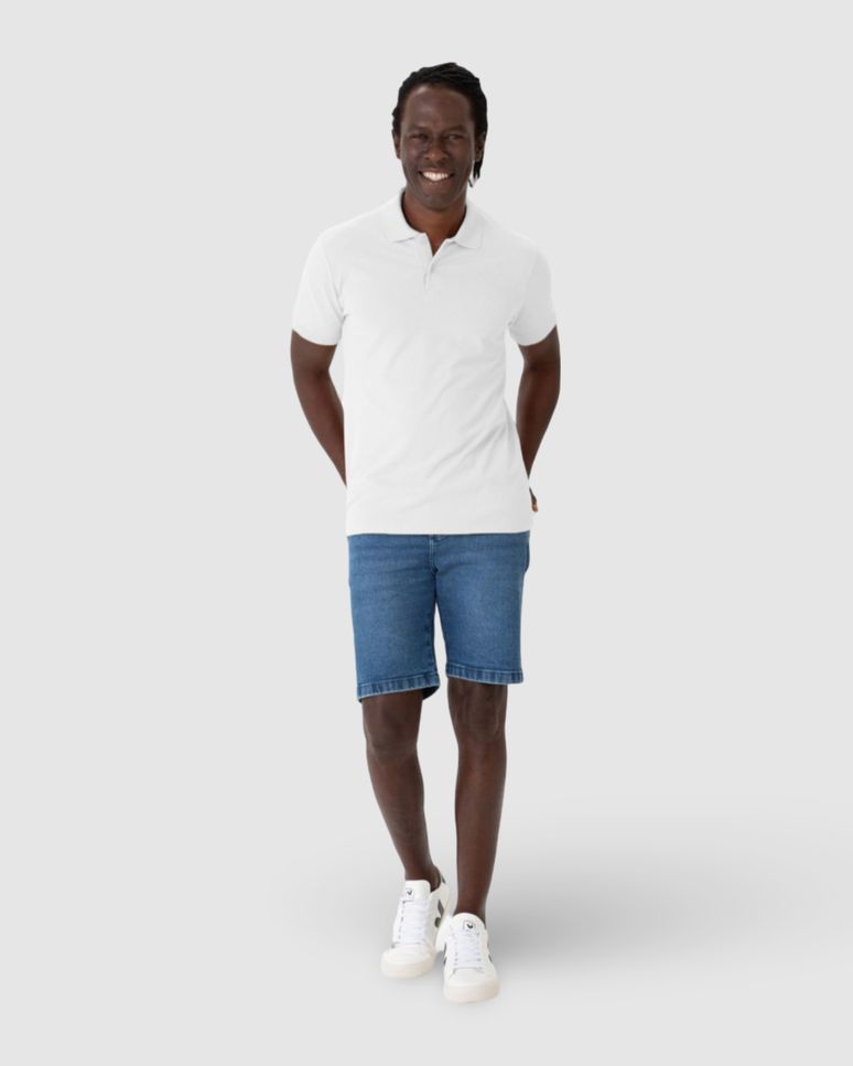 Camisa Polo Regular Masculina Em Piquet Stretch