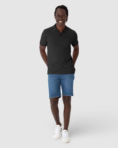 Camisa Polo Regular Masculina Em Piquet Stretch