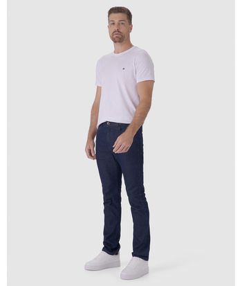 Calça Slim Masculina Cintura Média Em Flex Jeans