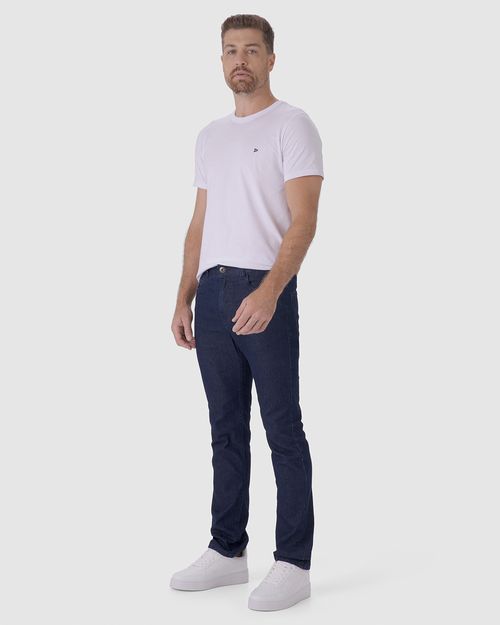 Calça Slim Masculina Cintura Média Em Flex Jeans