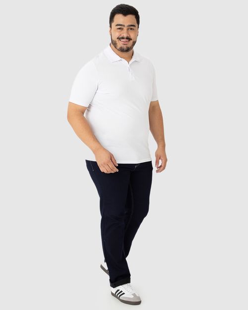 Calça Masculina Plus Size Cintura Média Em Flex Jeans