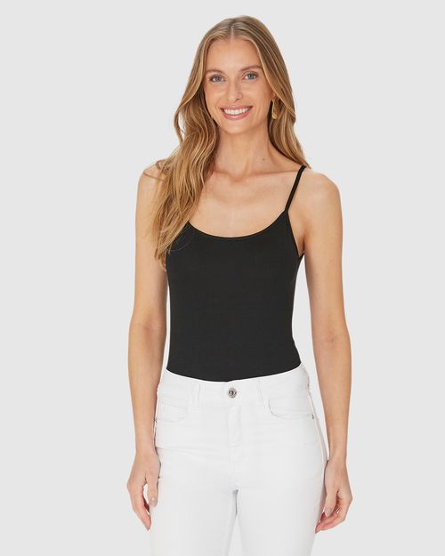Regata Básica Feminina Decote Redondo Em Viscose Stretch