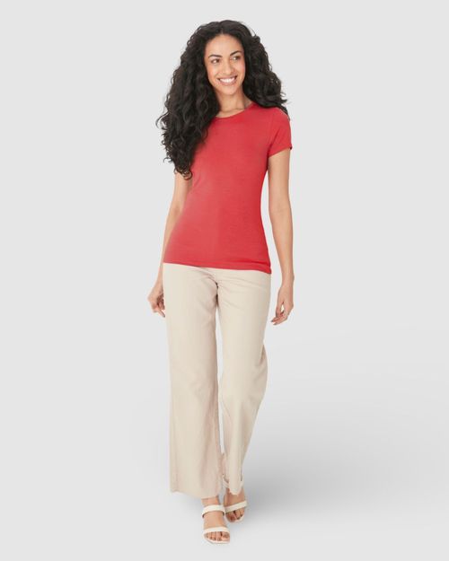 Blusa Básica Feminina Decote Redondo Em Algodão