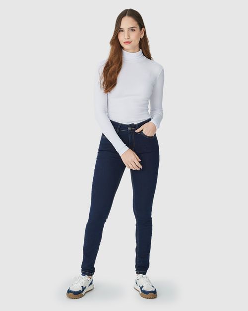 Calça Feminina Skinny Cintura Média Em Flex Jeans
