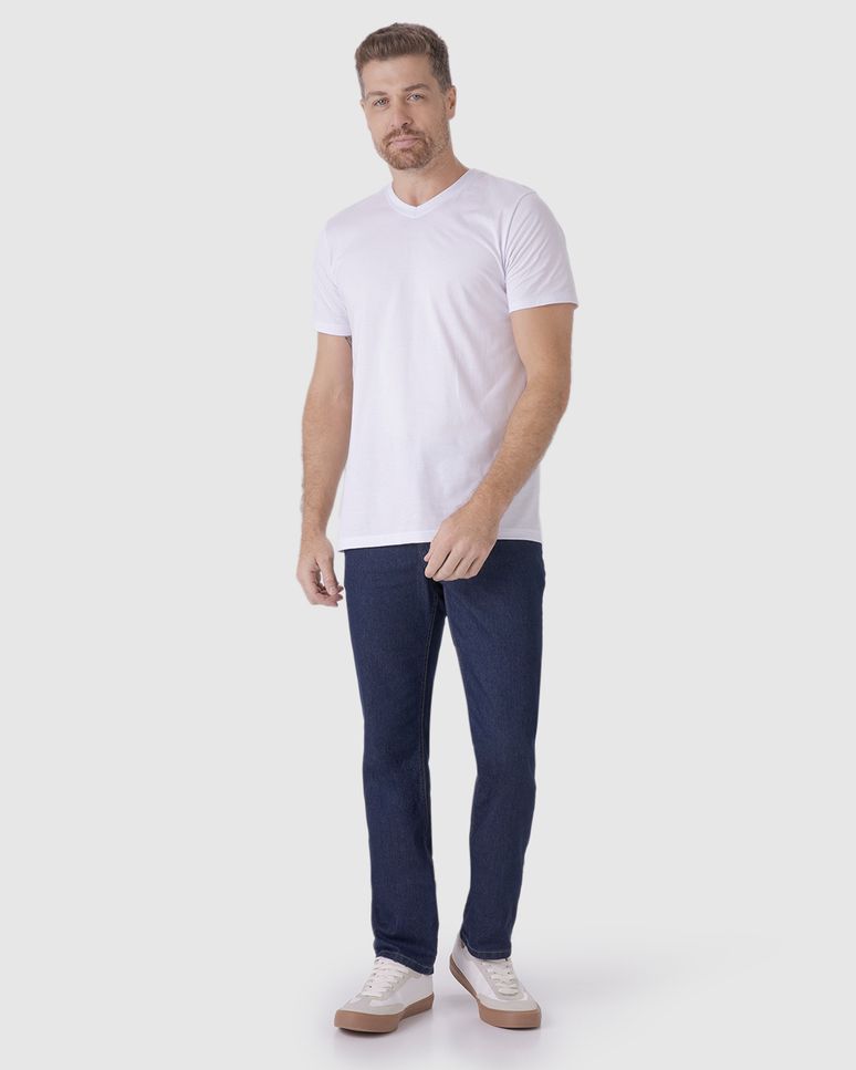 Calça Tradicional Masculina Em Jeans Com Poliéster Reciclado